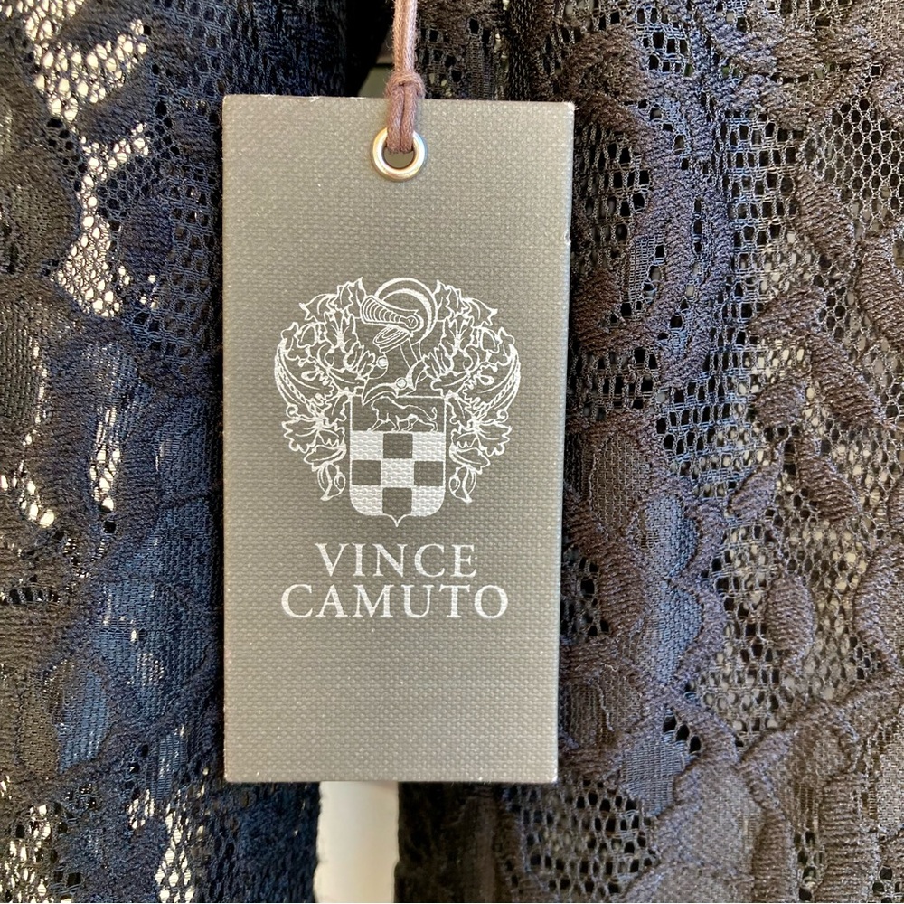 Vince Camuto Black Lace Maxi Dress Elegant Evening Wedding Guest Formal SZ:L NWT - Picture 12 of 14